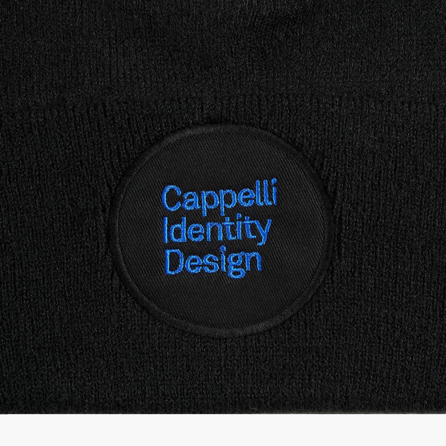 Signature Logo Embroidered Beanie – Black/Blue