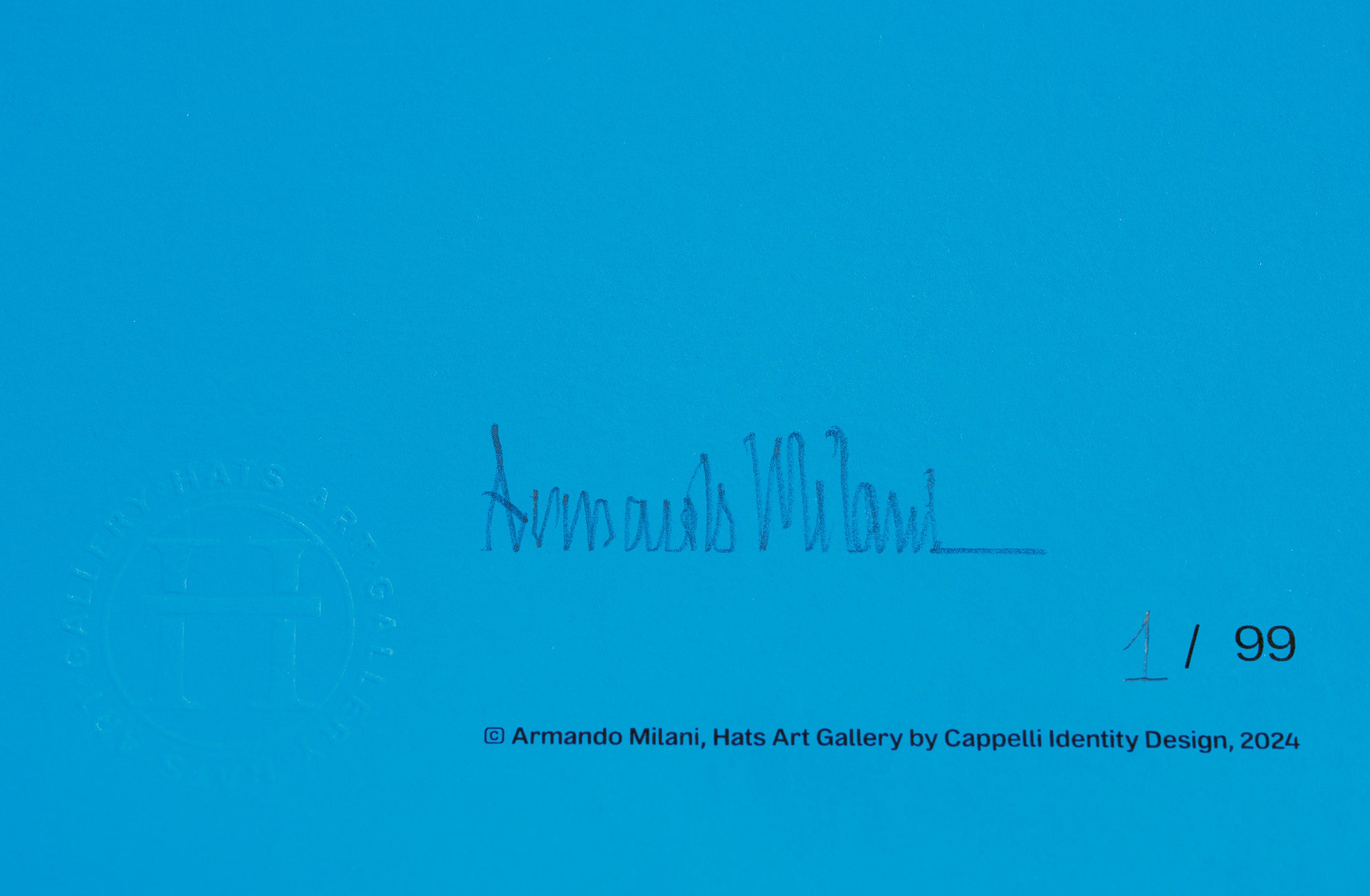 Signature Armando Milani Poster Peace&War di Armando Milani, Hats Art Gallery
