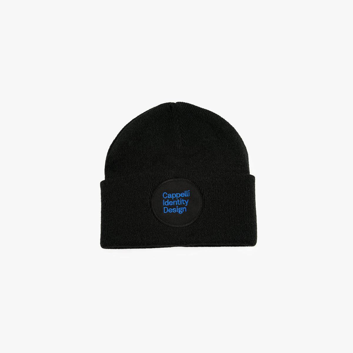 Signature Logo Embroidered Beanie – Black/Blue