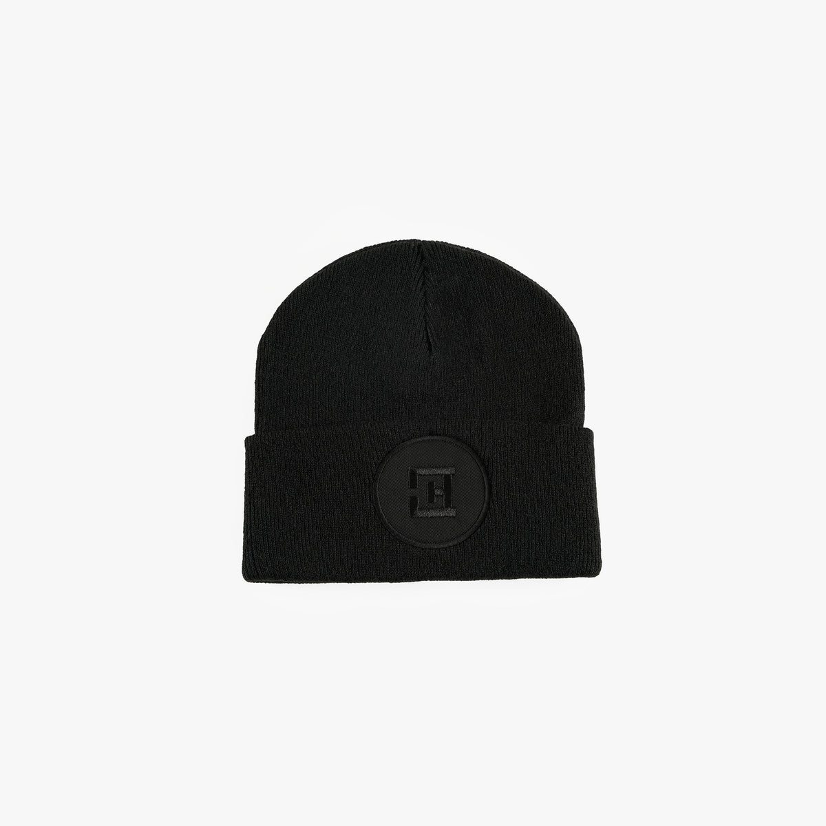 Signature Logo Embroidered Beanie – Total Black