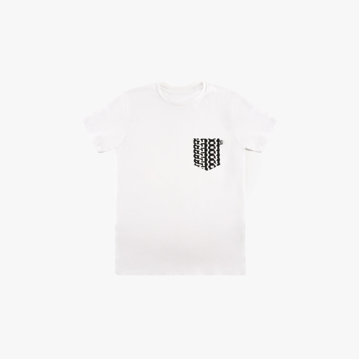 Signature Geometric Pocket T-Shirt – White