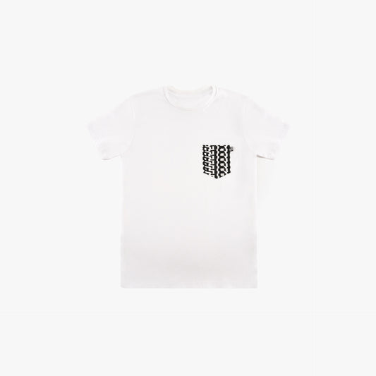 Signature Geometric Pocket T-Shirt – White