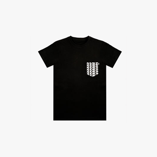 Signature Geometric Pocket T-Shirt – Black